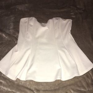 White Strapless Top